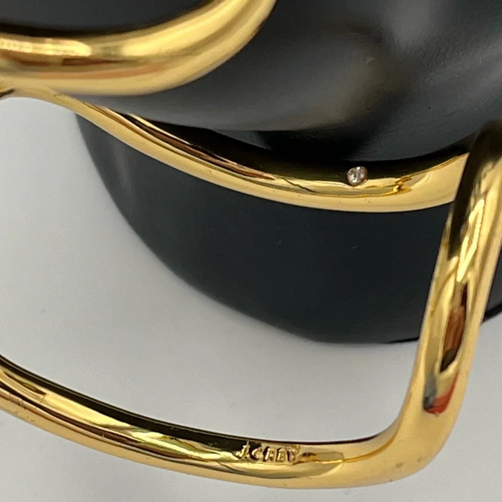 J.Crew Gold Tone Intertwined Knot Cuff Bracelet Chunky Open Bangle
